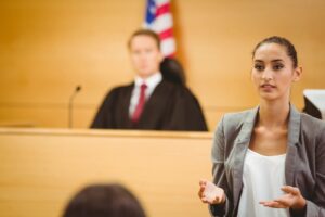 trial attorney in the court room
